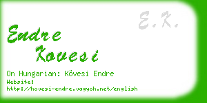 endre kovesi business card
